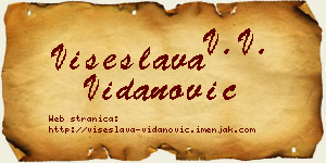 Višeslava Vidanović vizit kartica